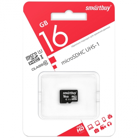 Карта памяти MicroSDHC 16GB Class 10 SmartBuy