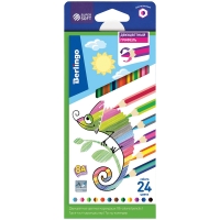 Карандаши с двухцветным грифелем Berlingo "SuperSoft. 2 in 1", 12шт., 24цв., картон., европодвес