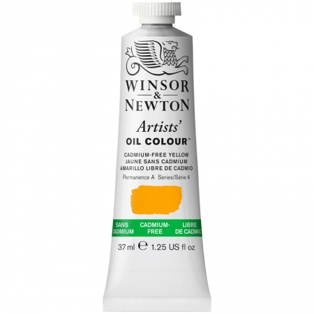 Краска масляная профессиональная Winsor&Newton "Artists Oil", 37мл, беcкадмиевый желтый