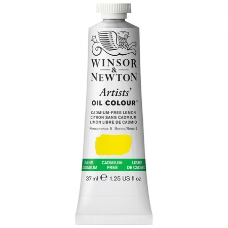 Краска масляная профессиональная Winsor&Newton "Artists' Oil", 37 мл, беcкадмиевый лимонный