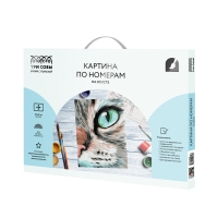 Картина по номерам на холсте ТРИ СОВЫ "Кошачий взгляд", 30*40, с акриловыми красками и кистями