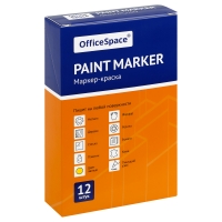 Маркер-краска OfficeSpace желтая, 1-4мм, нитро-основа