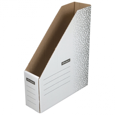 Накопитель-лоток архивный из микрогофрокартона OfficeSpace "Standard" плотный,75мм, белый, до 700л.