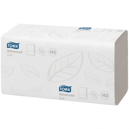 Полотенца бумажные листовые TORK Advanced (ZZ-сложение)(Н3), 2сл, 200л/пач, белые