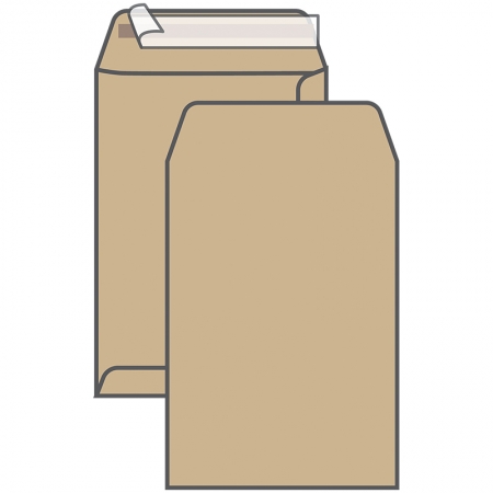 Пакет почтовый В4 250*353 коричневый крафт, отр. лента, 90г/м2