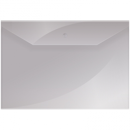 Пaпка-конверт на кнопке А4, 120мкм, прозрачная