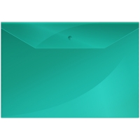 Папка-конверт на кнопке OfficeSpace А4, 150мкм, зеленая