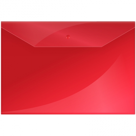 Пaпка-конверт на кнопке А4, 120мкм, красная