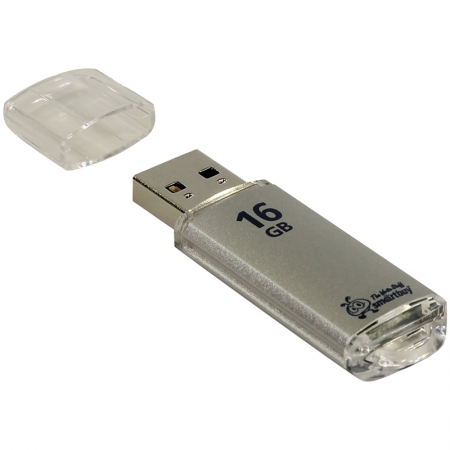 Память Smart Buy USB Flash 16GB V-Cut серебристый (металл.корпус)