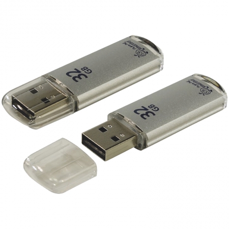 Память Smart Buy USB Flash 32Gb V-Cut серебристый (металл.корпус)