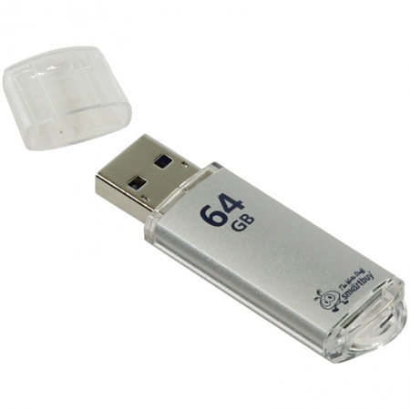 Память Smart Buy "V-Cut"  64GB, USB 3.0 Flash Drive, серебристый (металл.корпус)