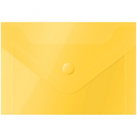 Папка-конверт на кнопке OfficeSpace, А7 (74*105мм), 150мкм, желтая