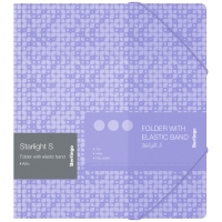 Папка для тетрадей на резинке Berlingo "Starlight S" А5+, 600мкм, фиолетовая, с рисунком