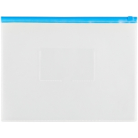 Папка-конверт на молнии OfficeSpace А4, прозрачная, 150мкм, молния синяя