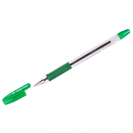 Ручка шариковая "BPS", зеленая, 0,7мм, грип