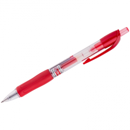 Ручка гелевая автоматическая красная, 0,7мм, грип
