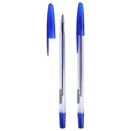 Ручка шариковая Стамм "111", синяя, 0,7мм, прозрачный корпус