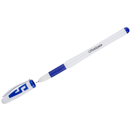 Ручка гелевая "OfficeSpace" синяя, 1мм, грип
