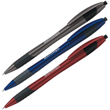 Ручка шариковая автоматическая "Metallic XL" синяя, 0,7мм, грип
