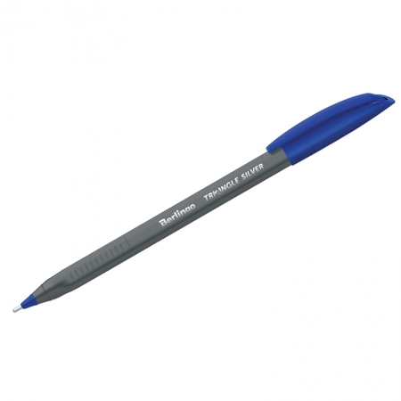 Ручка шариковая "Triangle Silver", синяя, 1мм, трехгранный корпус