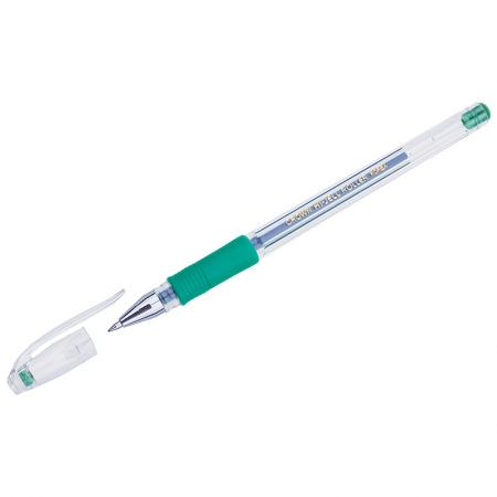 Ручка гелевая зеленая, 0,5мм, грип