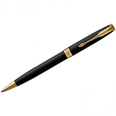Ручка шариковая "Sonnet Matte Black GT" черная, 1,0мм, поворотный механизм, подар.уп.