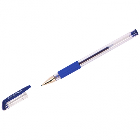 Ручка гелевая OfficeSpace синяя, 0,6мм, грип