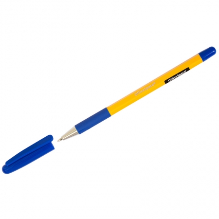 Ручка шариковая OfficeSpace "Yellow Stone", синяя, 0,7мм, грип, штрихкод