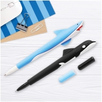 Ручка шариковая MESHU "Shark&Whale" синяя, 0,7мм, софт-тач, ассорти