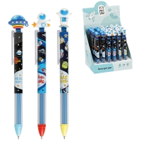 Ручка шариковая автоматическая MESHU "Space Aliens" синяя, 0,5мм, грип, корпус ассорти