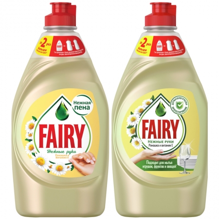 Средство для мытья посуды Fairy "Нежные руки. Ромашка и витамин Е", 0,45л