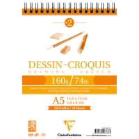 Скетчбук 35л., А5 Clairefontaine "Dessin croquis", на гребне, 160г/м2