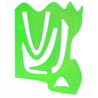 Трафарет графиков функций СТАММ, отливная шкала, пластиковый, зеленый