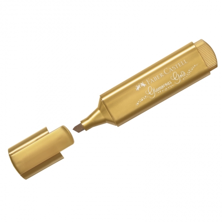 Текстовыделитель Faber-Castell "TL 46 Metallic" мерцающий золотой, 1-5 мм