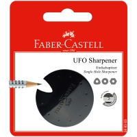 Точилка пластиковая Faber-Castell "Ufo" 1 отверстие, красная/черная/синяя, блистер