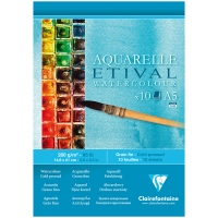 Альбом для акварели, 10л., А5, на склейке Clairefontaine "Etival", 200г/м2, холодное прессование