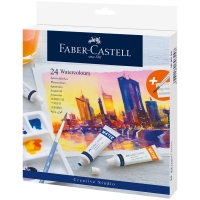 Акварель художественная Faber-Castell "Watercolours", 24цв., 9мл, туба, картон. упаковка
