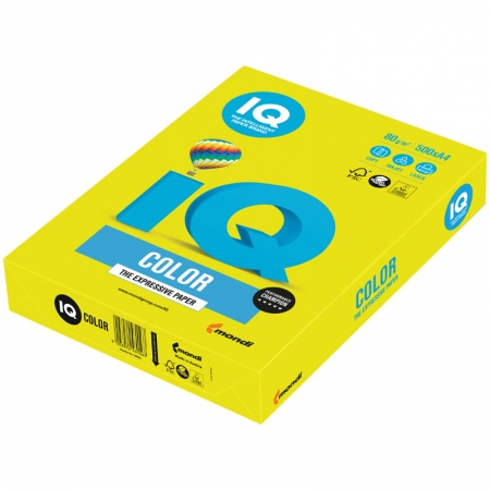 Бумага "IQ Color neon" А4, 80г/м2, 500л. (жёлтый неон)