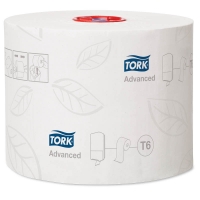 Бумага туалетная Tork "Advanced"(Т6) 2-слойная, Mid-size рулон, 100м/рул, мягкая, тиснение, белая