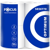 Бумага туалетная Focus Optimum, 2 слойн, мини-рулон, 22м/рул, 4шт., тиснение, белая