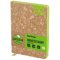 Ежедневник недатированный, А5, 136л., кожзам, Berlingo "Green Series", зеленый срез, светло-коричневый