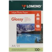 Фотобумага А4 для стр. принтеров Lomond, 130г/м2 (25л) гл.одн.