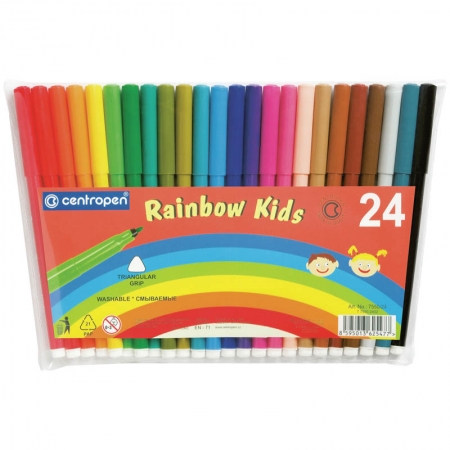 Фломастеры "Rainbow Kids", 24цв., ПВХ