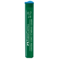 Грифели для механических карандашей Faber-Castell "Polymer", 12шт., 0,7мм, 2B