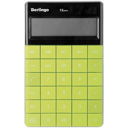 Калькулятор настольный 12 разрядов, двойное питание, 165*105*13 мм, зелёный