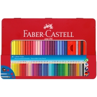 Карандаши цветные Faber-Castell "Grip", 48цв., трехгран., заточ.+ч/г кар. Grip+точилка+кисть, метал. коробка