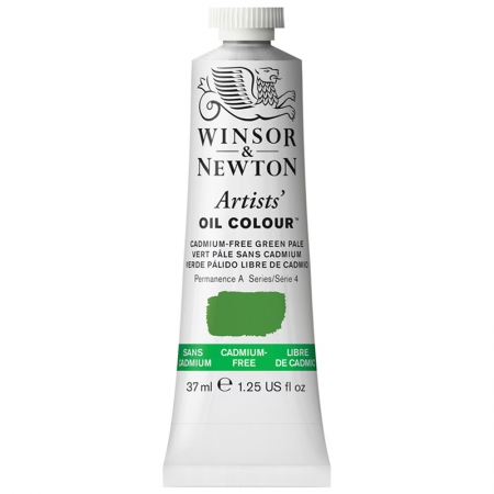 Краска масляная профессиональная Winsor&Newton "Artists' Oil", 37 мл, беcкадмиевый бледно-зеленый