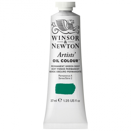 Краска масляная профессиональная Winsor&Newton "Artists' Oil", 37 мл перманентный насыщенно-зеленый