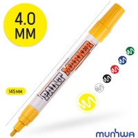 Маркер-краска MunHwa «Industrial»  желтый, 4мм, нитро-основа, для промышленного применения 