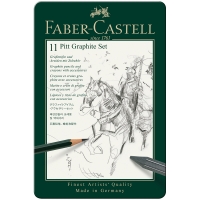 Набор карандашей ч/г Faber-Castell "Pitt Graphite", 11 предметов, заточен., метал. кор.